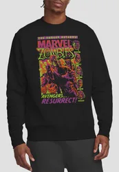 Zombies Avengers Resurrect Sweatshirt, Black - Black - Size: M
