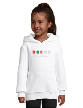 Felpa Con Cappuccio Christmas Gifts Loading White 158-164 cm