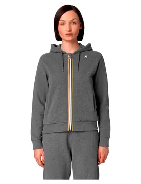 Felpa Con Zip Deline Fleece Peach Gray M