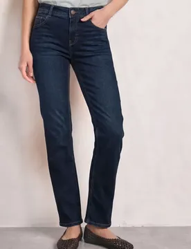 Mid Waist Straight Leg Jeans im Casual Fit female Blau