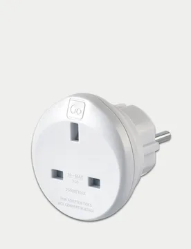 UK-EU Travel Adaptor White - Go Travel - FashionsVida