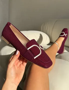 Crystal Imperial Suede Loafers Limited Edition - Red - Size: 4 - Love Lemonade - FashionsVida