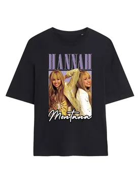 Hannah Montana Montage Oversized T-Shirt, Black - Black - Size: L - Disney - FashionsVida