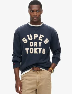 Superdry Herren Vintage Athletic Rundhals-sweatshirt Marineblau - Größe: S - 79.99 - FashionsVida