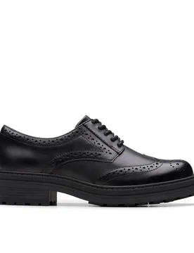 Women's Orinoco3 Derby Black Leather Derby Shoes, Lace Up Size: 3-Standard Fit - Black - Size: 3-Standard Fit - Clarks - FashionsVida
