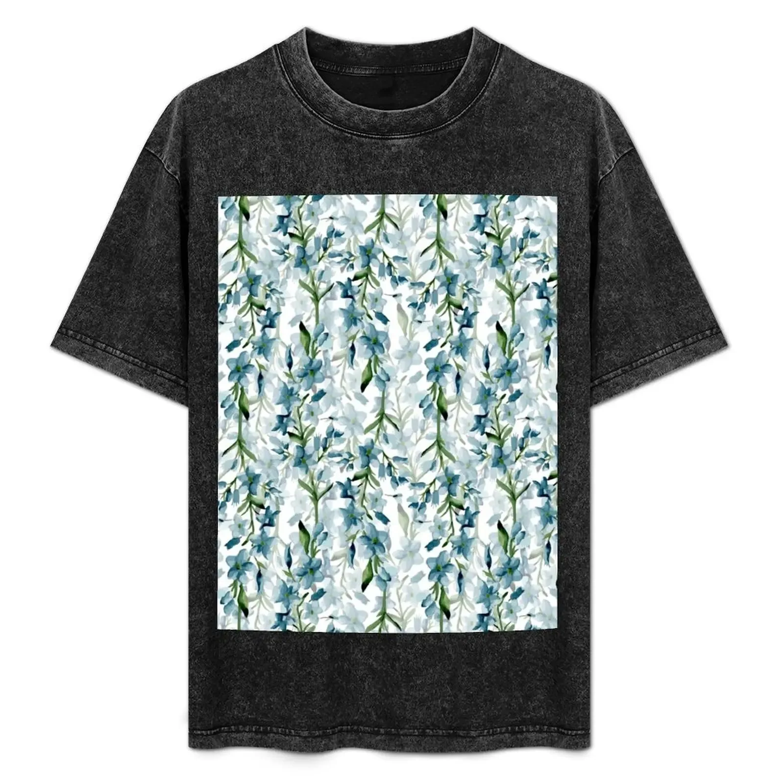 Blue branches T-Shirt Relaxed Casual Short Sleeve Tee - Aliexpress - FashionsVida