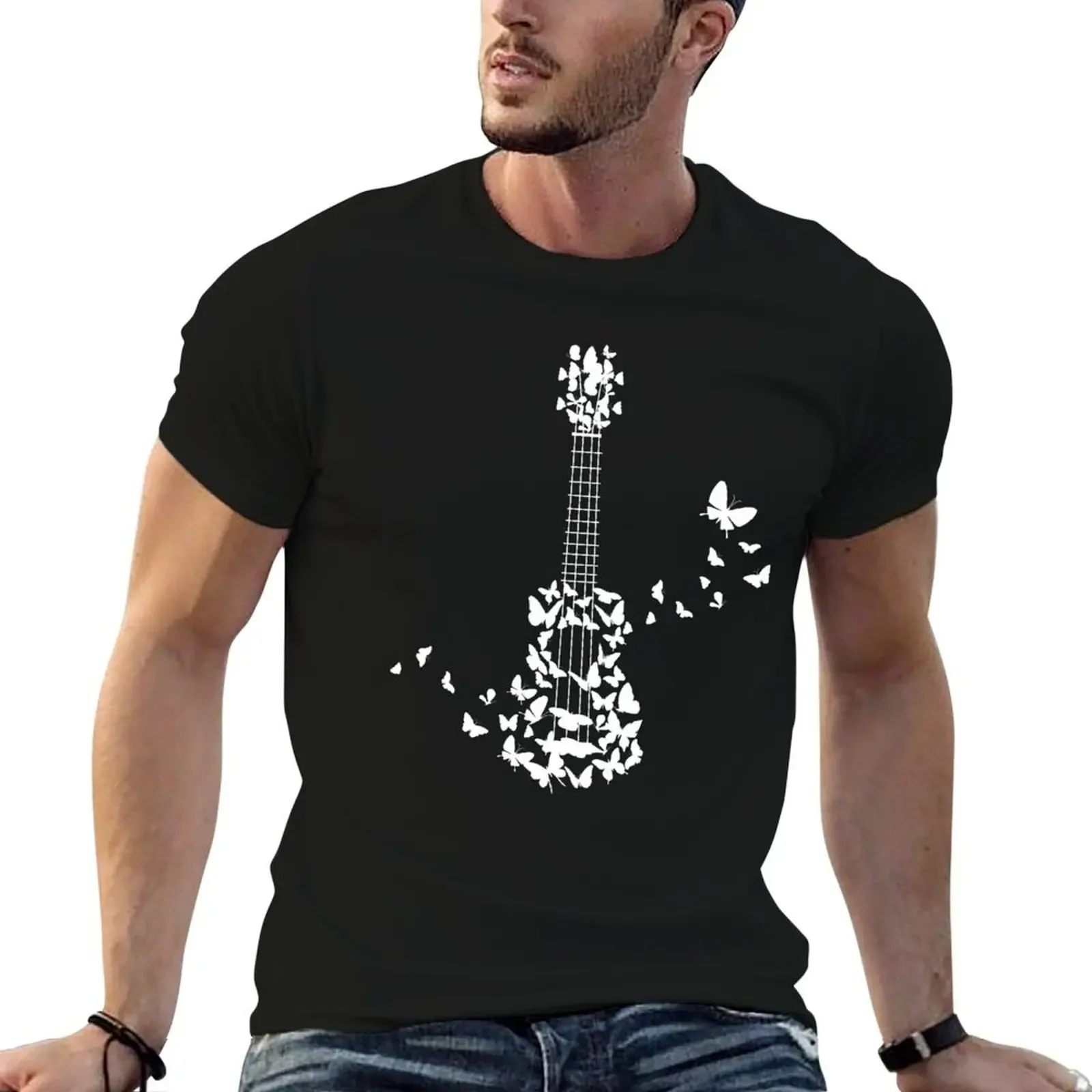 A Four String Ukulele Instrument With Beautiful T-Shirt Plus Size Basic Short Sleeve Top - Aliexpress - FashionsVida
