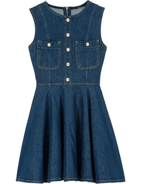 Vestido corto vaquero con corte princesa acampanado - Maje - FashionsVida