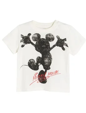 Mickey Mouse Short Sleeve Graphic Kids in Cream - COOL CLUB - FashionsVida