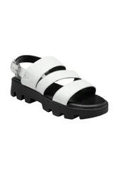 Women's 'Xena' Leather Slingback Sandals in White Size: 7 - White - Size: 7