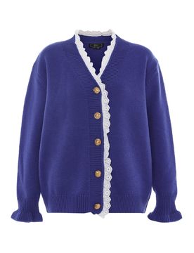Faina Cárdigan azul / blanco