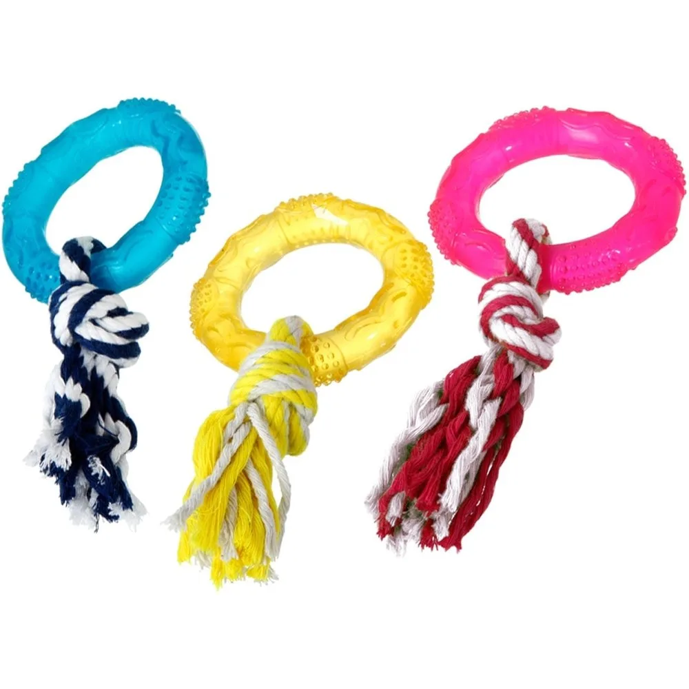Juguete para perros anillo con cuerda 8 cm - Flamingo - FashionsVida