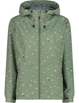 Woman jacket fix hood chaqueta impermeable mujer Verde (40)