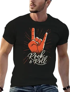 ROCK & ROLL T-Shirt t shirt man plain essential t shirt t shirts for man cotton soft T-shirt - Aliexpress - FashionsVida