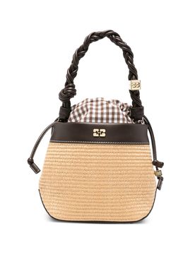 Braided Mini Pouch Handbag with Adjustable Shoulder Strap, Drawstring Closure
