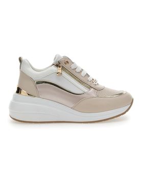 Sneakers con Zeppa Beige 50390 39