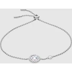 Pulsera de cadena de mujer de secciones sterling de plata de ley con nácar