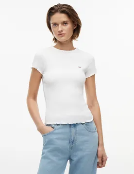 TJW SLIM LETTUCE EDGE RIB SS female