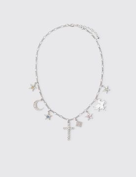 Herren Mond und Stern Halskette Silver