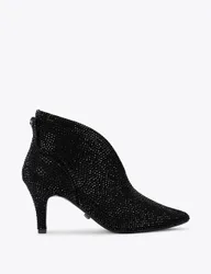 Embellished Stiletto Heel Shoe Boots Black female