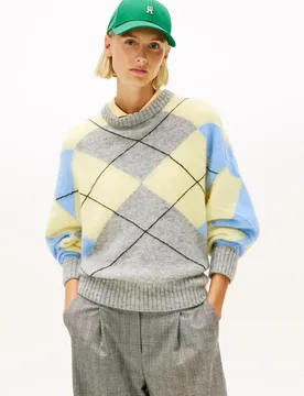 Jersey de mujer con rombos de lana de alpaca - Tommy Hilfiger - FashionsVida
