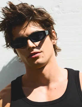 Lunettes De Soleil Ovales En Acétate Noir - Bershka - FashionsVida