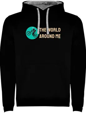 Felpa Con Cappuccio The World Around Me Two-colour Black / Grey - Kruskis - FashionsVida