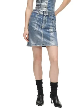 Jupe Courte B1w12018 Coated Blue M - Karl Lagerfeld Jeans - FashionsVida