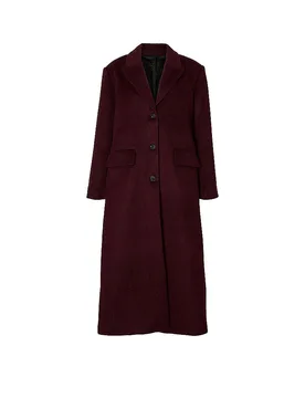 Wollmantel dunkelrot 42 damen - SELECTED FEMME - FashionsVida