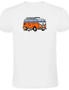 T-shirt à Manches Courtes Hippie Van Skate White S - Kruskis - FashionsVida