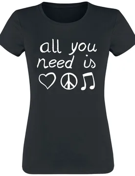 T-Shirt - All You Need Is... - S bis 3XL - für Damen - Größe 3XL - schwarz - Frauen - female - Sprüche - FashionsVida