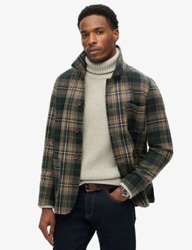 Superdry Herren Merchant Strukturierte Hemdjacke Schwarz - Größe: S