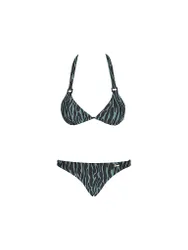Damen Bikini PRTDate Zebra Triangel petrol XL W