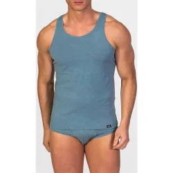 Camiseta interior de hombre de hilo de soja de tirantes y cuello redondo