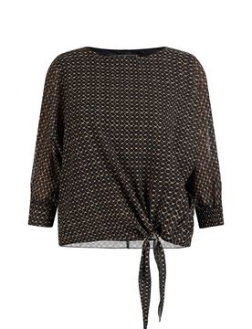 Faina Blusa marrón / negro
