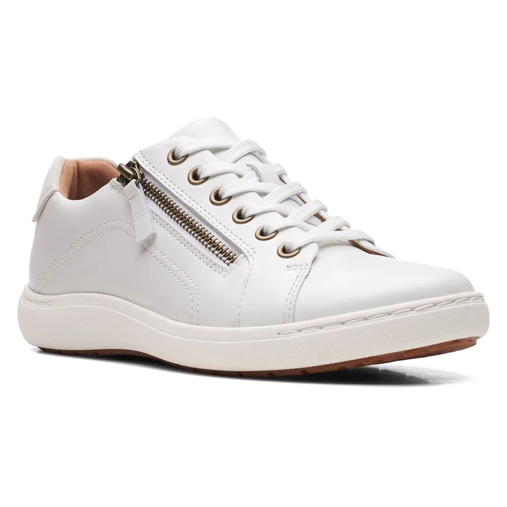 Shoes Sneaker Nalle Lace White Leather EU 38 - Clarks - FashionsVida