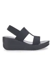Sandali Neri Con Zeppa Elasticizzati 2210/9738 41
