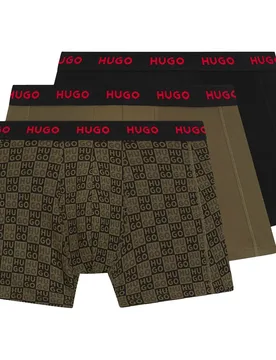 Hugo Boxers Design 3 Unités Open Green S - Hugo Boss - FashionsVida