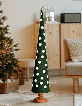 Deko-Tannenbaum aus Mangoholz & Texil grün groß