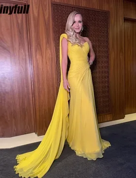 Thinyfull Mermaid Chiffon Prom Dress Sleeveless One Shoulder Evening Dresses Formal Occasion Gown Robe De Soirée Customized - Aliexpress - FashionsVida
