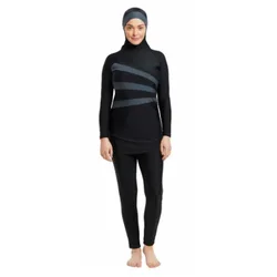Meelup Modesty Swimsuit Black / Grey 38 Women