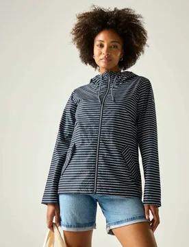 Bayletta Waterproof Lightweight Striped Jacket Navy Mix female - Regatta - FashionsVida