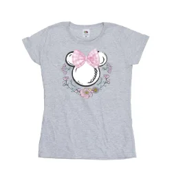 Women's Minnie Mouse Bows & Flowers T-Shirt in Grey Size: Medium - Grey - Size: M