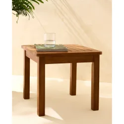 Mesa auxiliar de jardín de madera de acacia Baiona