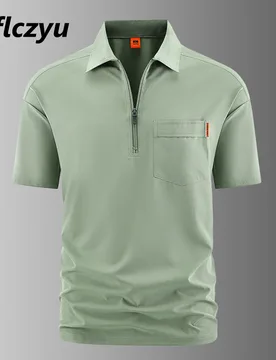 Summer Cool Polo Shirts Men Summer Short Sleeve Polo Shirt Fashion Casual Solid Color Zipper Polo Male - Aliexpress - FashionsVida