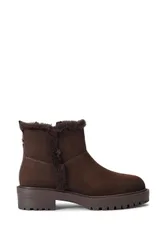 Women's 'Cosy Ankle' Fabric Boots in Brown Size: 3 - Brown - Size: 3