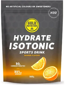 Hydrate isotonic h30 orange - 500 g hidratación (UNICA) - Gold Nutrition - FashionsVida