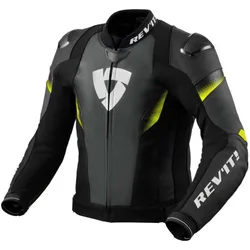 Giubbotto Moto Pelle CONTROL Nero Giallo Neon taglia 46